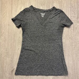 Pick 2 items for $10. Women's Heathered Gray V-Neck Short Sleeve Tee